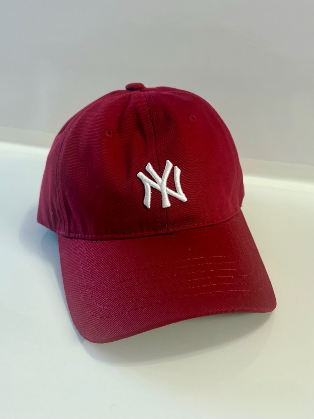 Adults Red Baseball Cap with White NY Logo